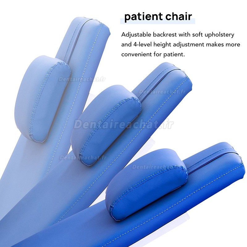 Fauteuil dentaire portable et pliable avec éclairage LED, turbine à air et plateau dentaire